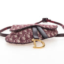 Christian Dior Trotter Canvas Saddle Waist bag Red Gold Auth LN247M-10