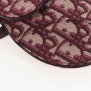 Christian Dior Trotter Canvas Saddle Waist bag Red Gold Auth LN247M-11