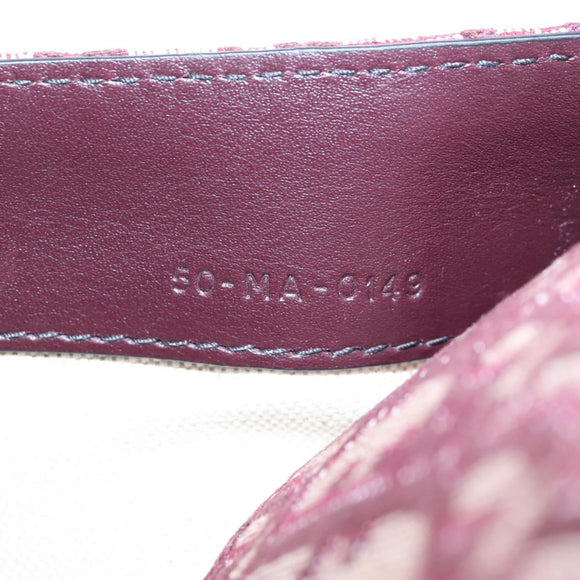 Christian Dior Trotter Canvas Saddle Waist bag Red Gold Auth LN247M