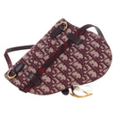 Christian Dior Trotter Canvas Saddle Waist bag Red Gold Auth LN247M-3