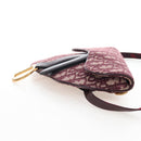 Christian Dior Trotter Canvas Saddle Waist bag Red Gold Auth LN247M-5