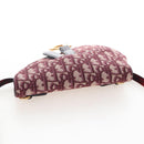 Christian Dior Trotter Canvas Saddle Waist bag Red Gold Auth LN247M-6