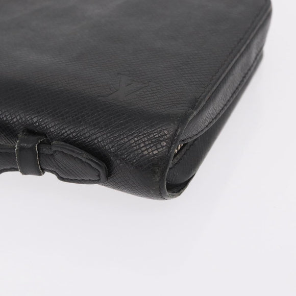 LOUIS VUITTON Taiga Zippy XL Long Wallet Black M44275 LV Auth LN248