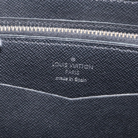 LOUIS VUITTON Taiga Zippy XL Long Wallet Black M44275 LV Auth LN248