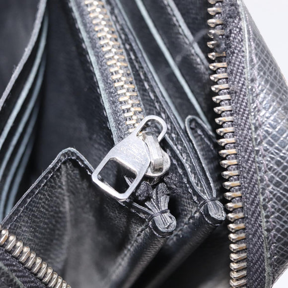 LOUIS VUITTON Taiga Zippy XL Long Wallet Black M44275 LV Auth LN248