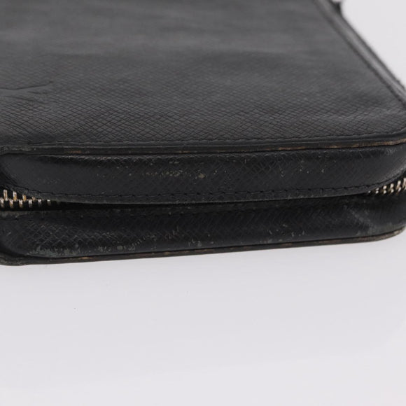 LOUIS VUITTON Taiga Zippy XL Long Wallet Black M44275 LV Auth LN248
