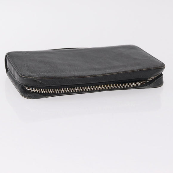 LOUIS VUITTON Taiga Zippy XL Long Wallet Black M44275 LV Auth LN248