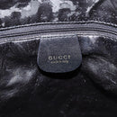GUCCI Bamboo Hand Bag Leather 2way Black Gold 001 2058 1577 Auth LN249-17