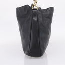 GUCCI Bamboo Hand Bag Leather 2way Black Gold 001 2058 1577 Auth LN249-5