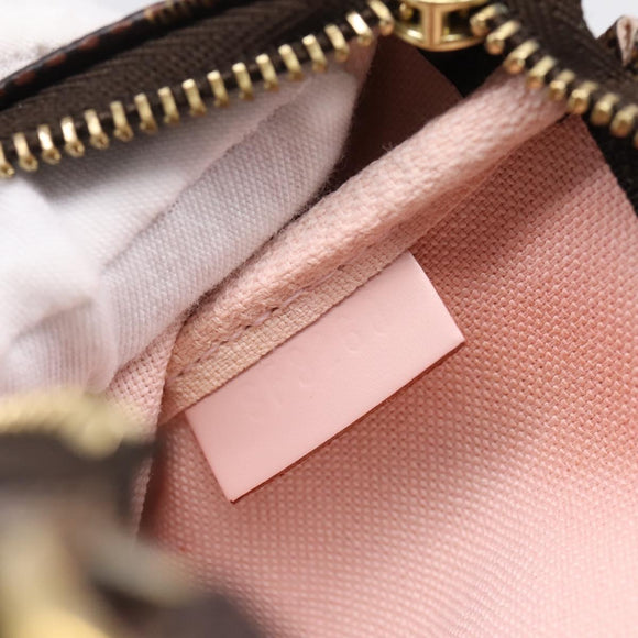 LOUIS VUITTON Damier Ebene Vivienne Mini Pochette Accessoires N60402 Auth LN251M