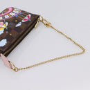 LOUIS VUITTON Damier Ebene Vivienne Mini Pochette Accessoires N60402 Auth LN251M-7