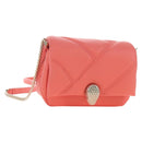 BVLGARI Serpenti Cabochon Microbag Chain Bag Leather Pink Gold Auth LN252M-1