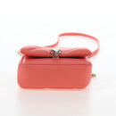 BVLGARI Serpenti Cabochon Microbag Chain Bag Leather Pink Gold Auth LN252M-5