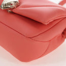 BVLGARI Serpenti Cabochon Microbag Chain Bag Leather Pink Gold Auth LN252M-16