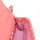 BVLGARI Serpenti Cabochon Microbag Chain Bag Leather Pink Gold Auth LN252M-21