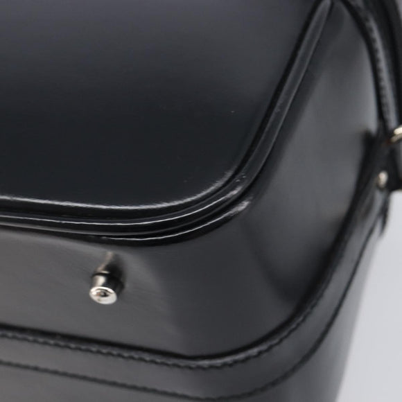 GUCCI Vanity Hand Bag Patent leather 2way Black Silver 013 2122 2490 Auth LN253