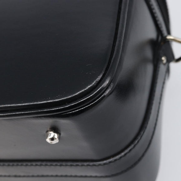 GUCCI Vanity Hand Bag Patent leather 2way Black Silver 013 2122 2490 Auth LN253