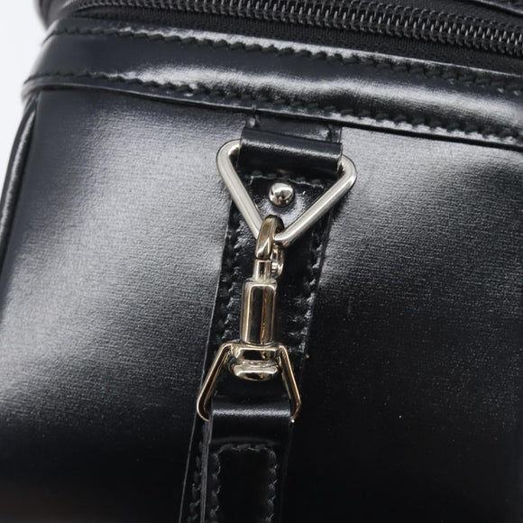 GUCCI Vanity Hand Bag Patent leather 2way Black Silver 013 2122 2490 Auth LN253
