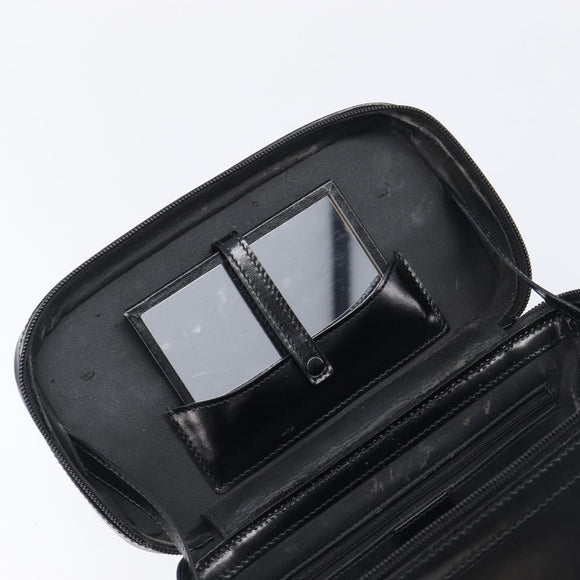 GUCCI Vanity Hand Bag Patent leather 2way Black Silver 013 2122 2490 Auth LN253
