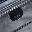 GUCCI Vanity Hand Bag Patent leather 2way Black Silver 013 2122 2490 Auth LN253-21