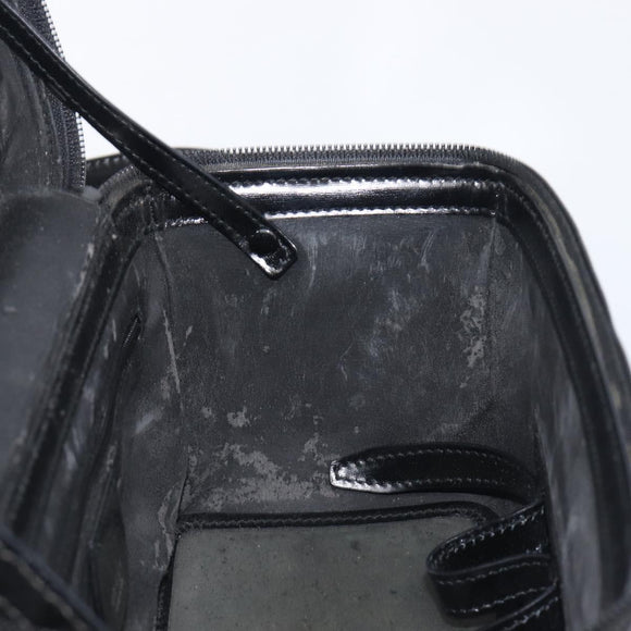GUCCI Vanity Hand Bag Patent leather 2way Black Silver 013 2122 2490 Auth LN253