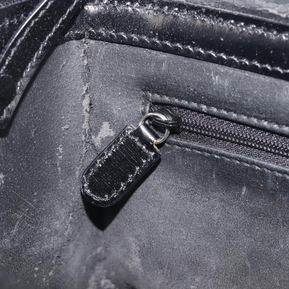GUCCI Vanity Hand Bag Patent leather 2way Black Silver 013 2122 2490 Auth LN253
