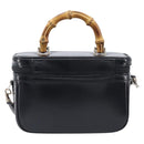 GUCCI Vanity Hand Bag Patent leather 2way Black Silver 013 2122 2490 Auth LN253-3