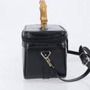 GUCCI Vanity Hand Bag Patent leather 2way Black Silver 013 2122 2490 Auth LN253-5