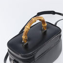 GUCCI Vanity Hand Bag Patent leather 2way Black Silver 013 2122 2490 Auth LN253-6