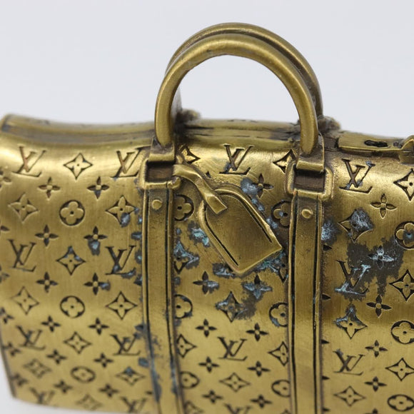 LOUIS VUITTON Monogram Keepall Motif Paper Weight metal Gold Tone LV Auth LN254