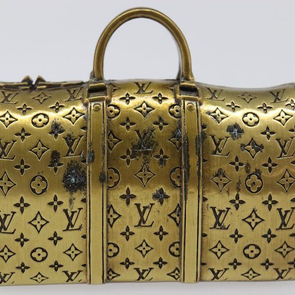 LOUIS VUITTON Monogram Keepall Motif Paper Weight metal Gold Tone LV Auth LN254