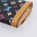 LOUIS VUITTON Monogram Multicolor Porte Monnaie Pla Black M92656 LV Auth LN255V-15