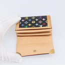 LOUIS VUITTON Monogram Multicolor Porte Monnaie Pla Black M92656 LV Auth LN255V-17