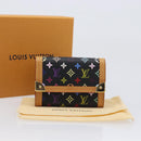 LOUIS VUITTON Monogram Multicolor Porte Monnaie Pla Black M92656 LV Auth LN255V-12