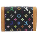 LOUIS VUITTON Monogram Multicolor Porte Monnaie Pla Black M92656 LV Auth LN255V-2