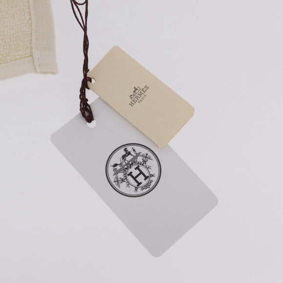 HERMES Towel Cotton 2 Set Ivory Auth LN257