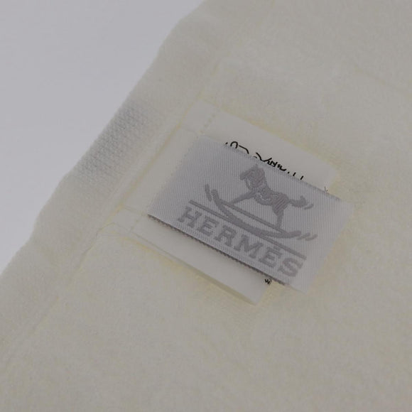 HERMES Towel Cotton 2 Set Ivory Auth LN257