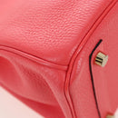 HERMES Birkin 30 Hand Bag Taurillon ClemenceLeather Pink Gold Auth LN261SM-12
