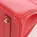 HERMES Birkin 30 Hand Bag Taurillon ClemenceLeather Pink Gold Auth LN261SM-13