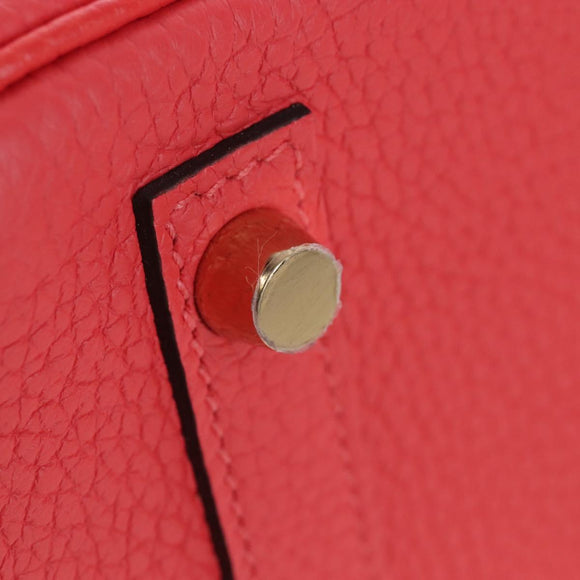 HERMES Birkin 30 Hand Bag Taurillon ClemenceLeather Pink Gold Auth LN261SM