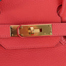 HERMES Birkin 30 Hand Bag Taurillon ClemenceLeather Pink Gold Auth LN261SM-19