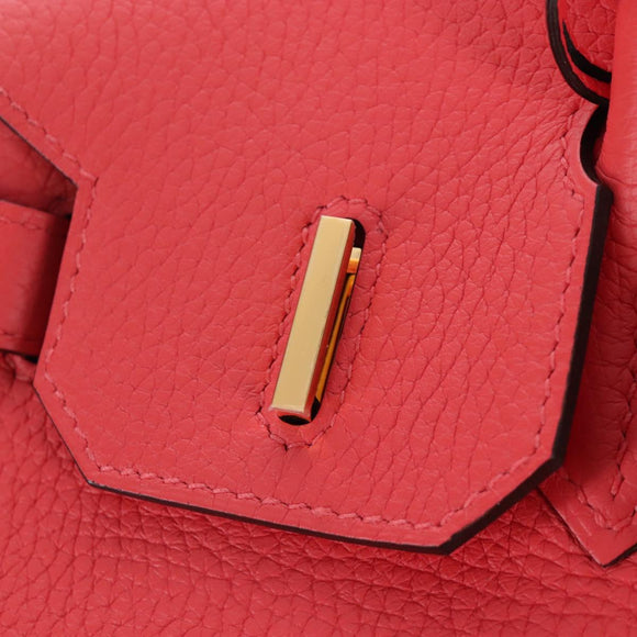 HERMES Birkin 30 Hand Bag Taurillon ClemenceLeather Pink Gold Auth LN261SM