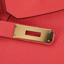 HERMES Birkin 30 Hand Bag Taurillon ClemenceLeather Pink Gold Auth LN261SM-22