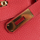 HERMES Birkin 30 Hand Bag Taurillon ClemenceLeather Pink Gold Auth LN261SM-23