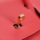 HERMES Birkin 30 Hand Bag Taurillon ClemenceLeather Pink Gold Auth LN261SM-24