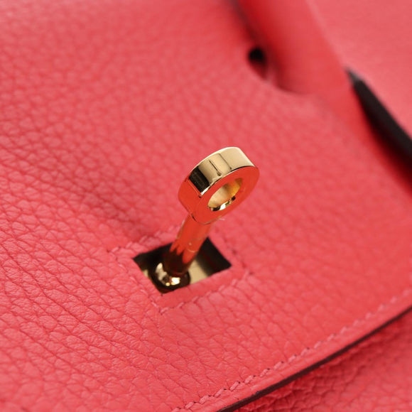 HERMES Birkin 30 Hand Bag Taurillon ClemenceLeather Pink Gold Auth LN261SM