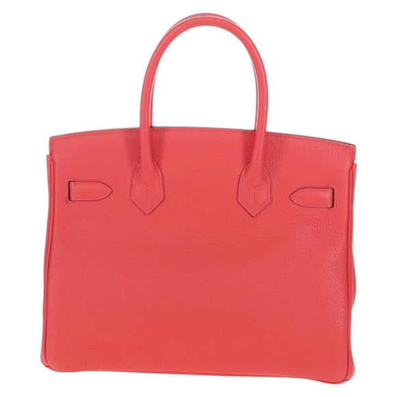 HERMES Birkin 30 Hand Bag Taurillon ClemenceLeather Pink Gold Auth LN261SM