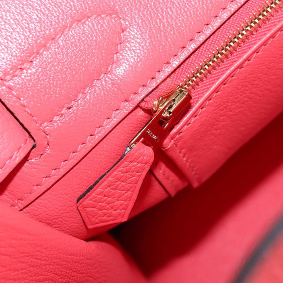HERMES Birkin 30 Hand Bag Taurillon ClemenceLeather Pink Gold Auth LN261SM