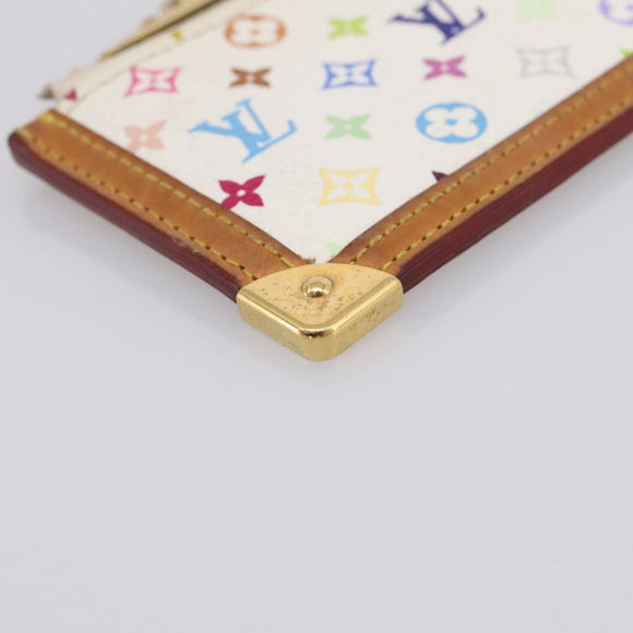 LOUIS VUITTON Monogram Multicolor Pochette Cles Purse White M92655 LV Auth LN266