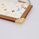 LOUIS VUITTON Monogram Multicolor Pochette Cles Purse White M92655 LV Auth LN266-11